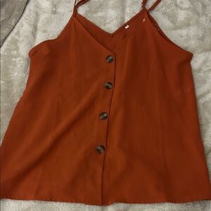 Women's Rust Button-Front Camisole